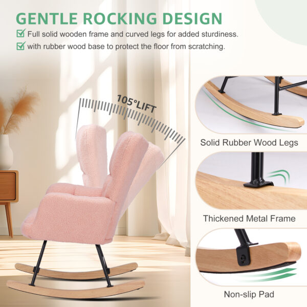 Teddy Fabric Gliding Rocking Chair - Image 6