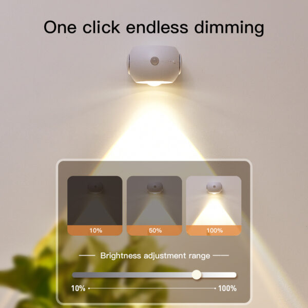 Adjustable Angle Human Sensing Light, Wireless Sunset Light, Indoor Spotlight, Corridor, Living Room Wall Light, Rechargeable And Installed Dry Battery - Image 10