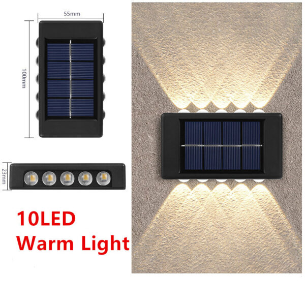 Solar Outdoor Garden Light Up And Down Glowing Atmosphere Wall Lamp Courtyard Street Landscape Garden Decorative Light - Image 9