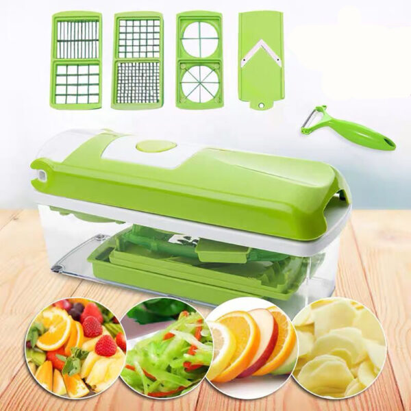 12pcs Multifunctional Vegetable Chopper Handle Food Grate Food Chopper Vegetable Slicer Dicer Cut Kitchen Gadgets