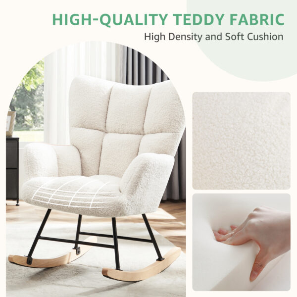 Teddy Fabric Gliding Rocking Chair - Image 3