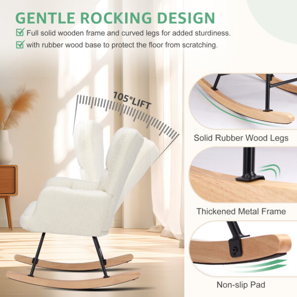 Teddy Fabric Gliding Rocking Chair - Image 9