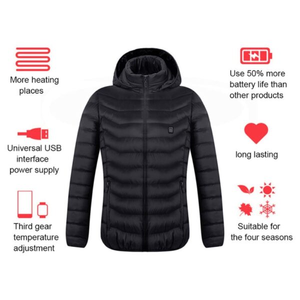 New Heated Jacket Coat USB Electric Jacket Cotton Coat Heater Thermal Clothing Heating Vest Men's Clothes Winter - Image 6