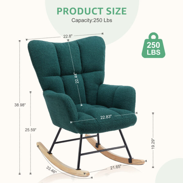 Teddy Fabric Gliding Rocking Chair - Image 4