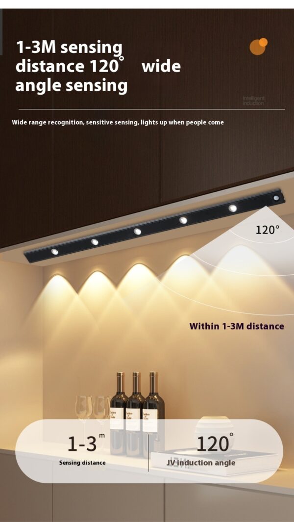 Smart Cat's Eye Infrared Sensor Lamp Wine Cabinet Hallway Atmosphere Rechargeable Hill Corrugated Cabinet - Image 9