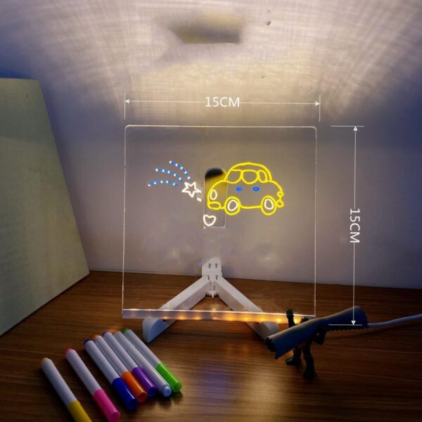 Acrylic DIY Note Board LED Night Light Creative Message Board Holiday Lamp With 7Pens USB LED Desk Lamp Note Daily Moment Painting Lamp - Image 5